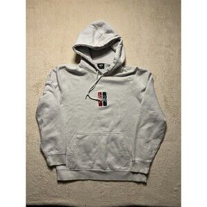 Stussy Applique Bars Hoodie Size M Cream Skater Y2K Italian